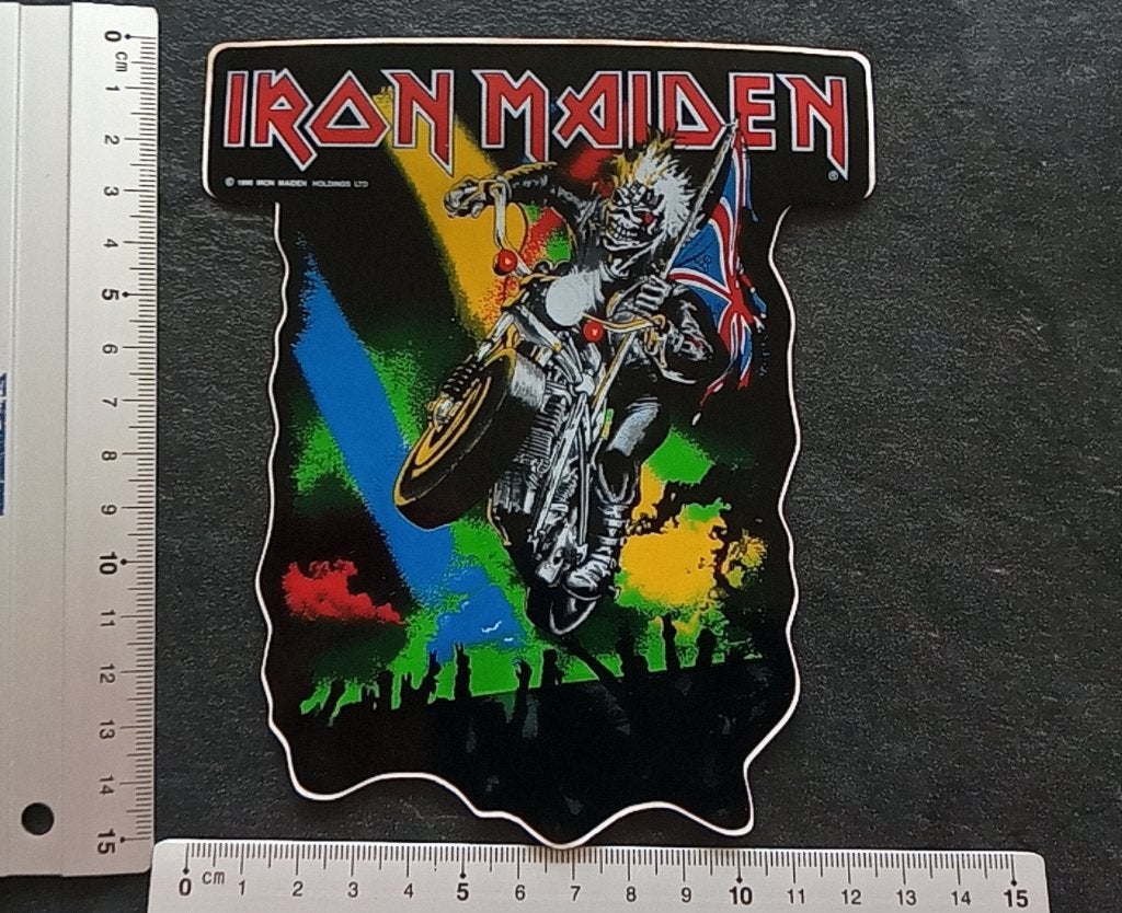 Iron Maiden mooie  vintage 1990 Maiden England sticker  st15, Ophalen of Verzenden, Nieuw, Kleding