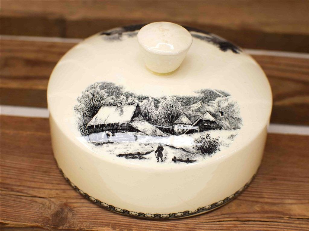 Societe CeramiQue porseleinen ronde botervloot 44750, Huis en Inrichting, Keuken | Servies, Gebruikt, Ophalen of Verzenden, Bord(en)