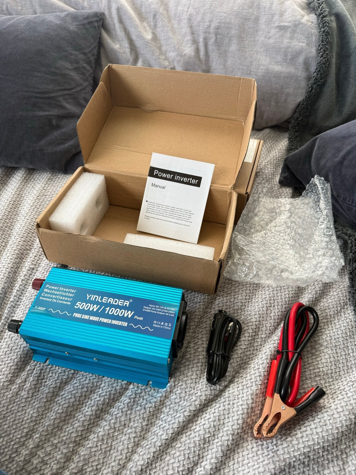 YINLEADER Omvormer 500W/1000W Pure Sinus Power Inverter, Ophalen of Verzenden