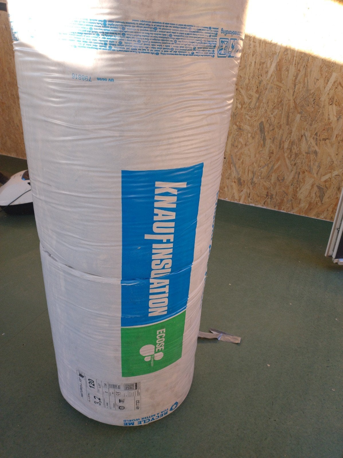 11 m² Knauf Naturoll 037 Isolatie - 120mm dik, Ophalen, Nieuw, 5 tot 10 m², Glaswol