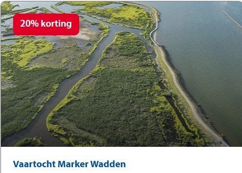 Vaartocht Marker Wadden 20% kortingsbon, Tickets en Kaartjes, Twee personen, Kortingsbon, Overige typen