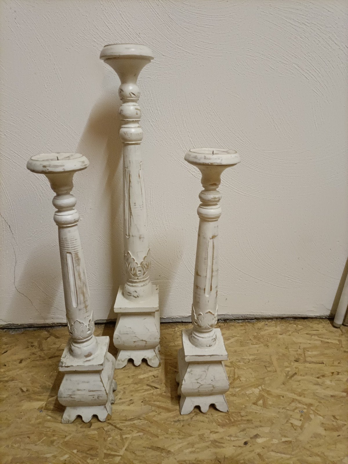 3 hoge kaarsen kandelaren, Ophalen of Verzenden