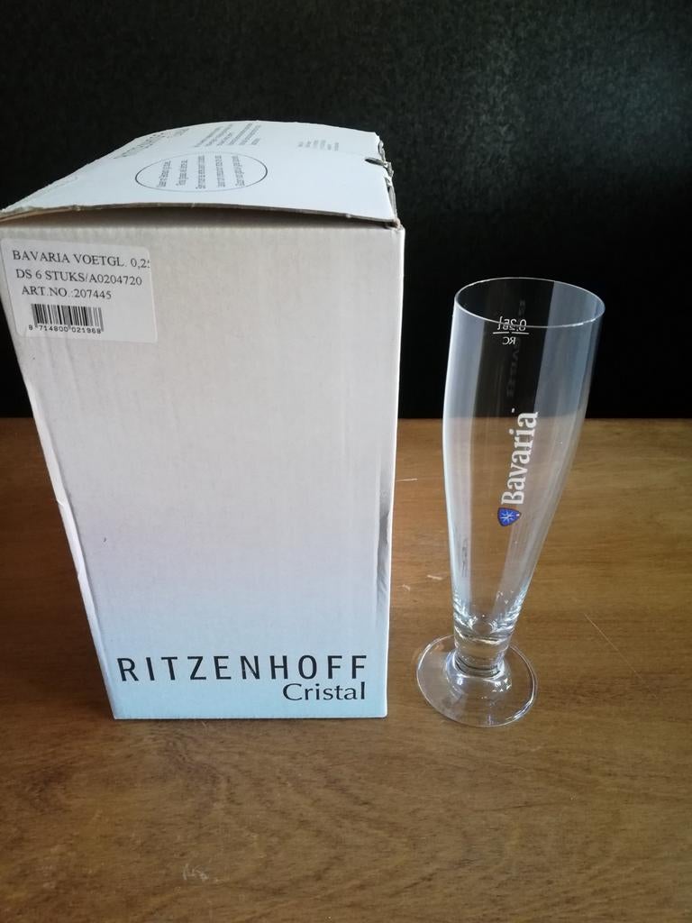 Bavaria hoge bierglazen op voet 25cl (nieuw horeca partij), Verzamelen, Glas en Borrelglaasjes, Ophalen of Verzenden, Nieuw, Bierglas