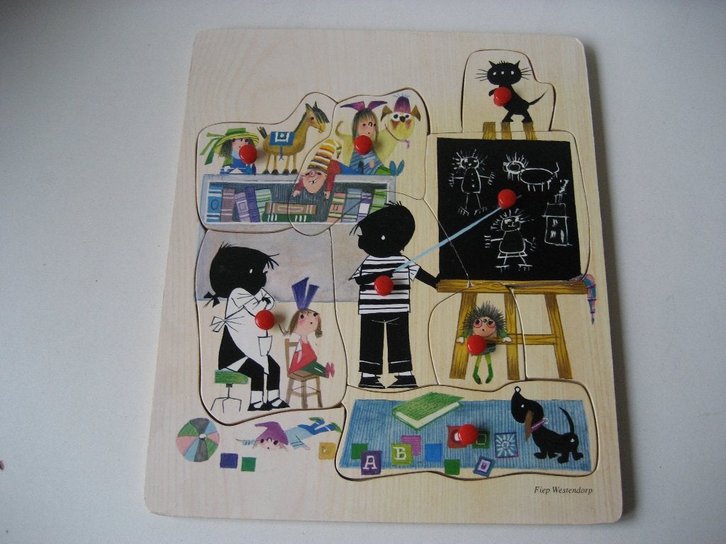 noppenpuzzel jip en janneke hout met gratis janod puzzel, Ophalen of Verzenden, Zo goed als nieuw
