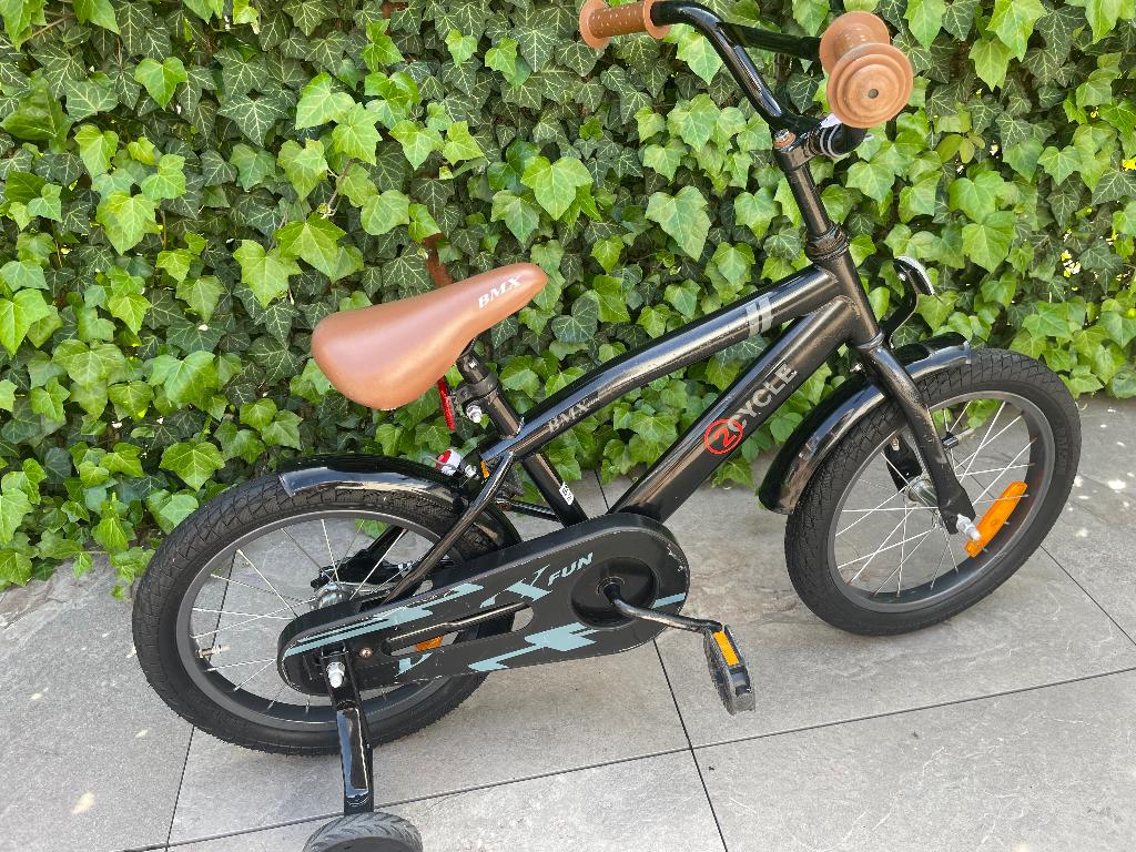 stoer BMX JONGENS / KINDERFIETSJE met zijwieltjes 16 inch, Fietsen en Brommers, Fietsen | Kinderfietsjes, Gebruikt, 16 tot 20 inch