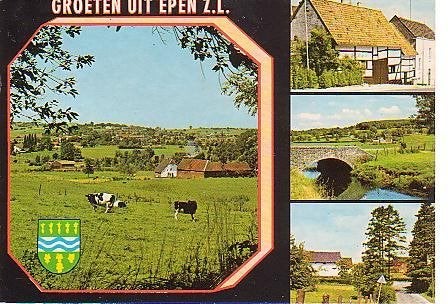 Ansichtkaart 	Epen	4-luik	Koeien, Verzenden, 1980 tot heden, Gelopen, Limburg