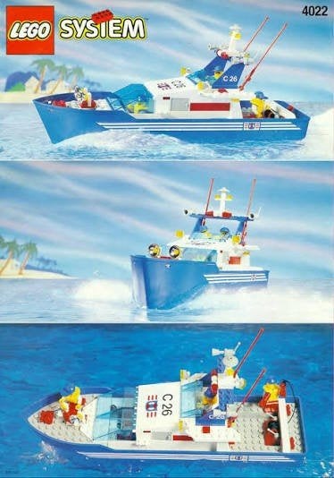 Lego 4022 c26 sea cutter politieboot, Ophalen of Verzenden