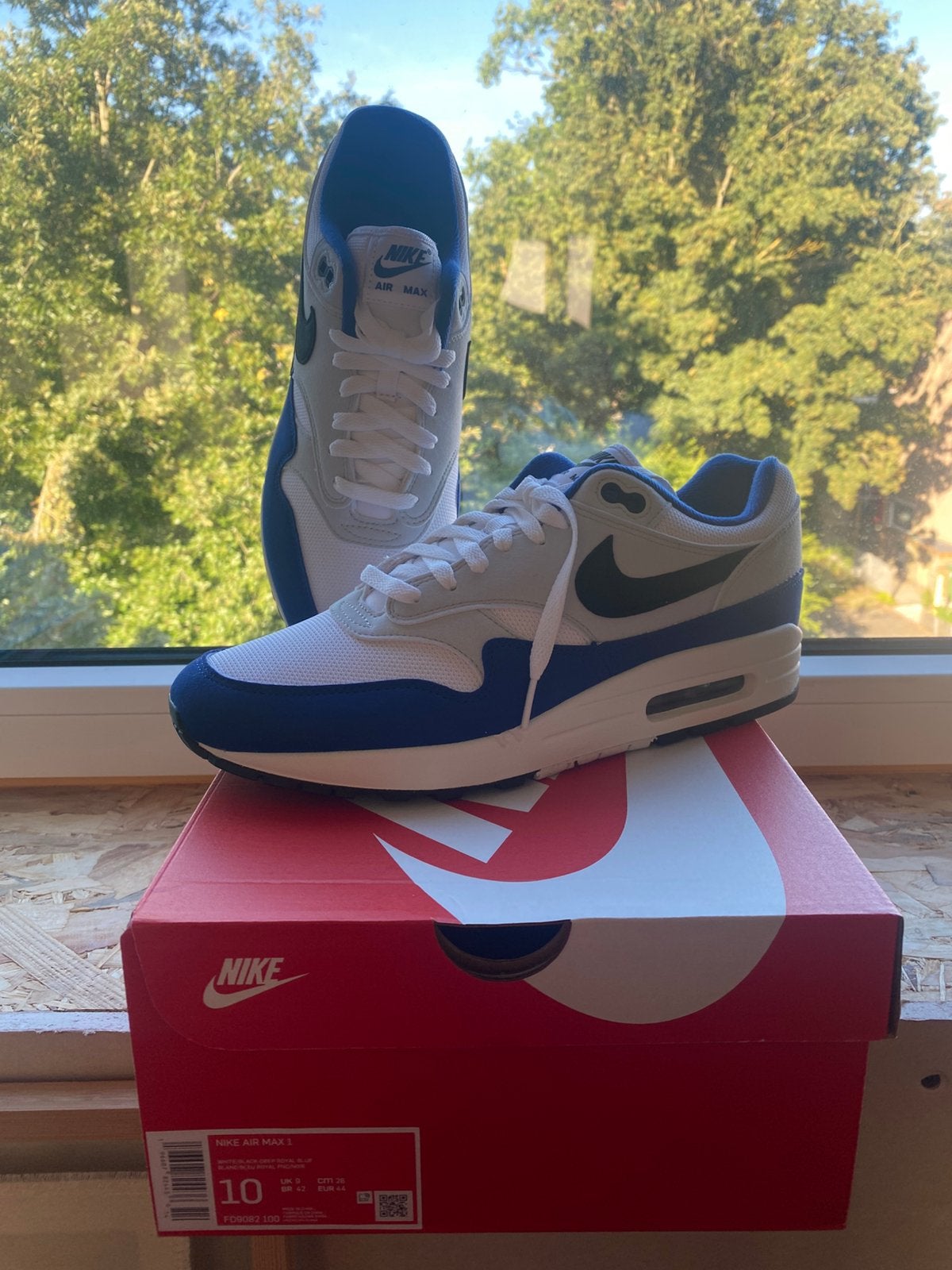 Nike Air Max 1 Deep Royal Blue 44eu, Blauw, Nieuw, Ophalen of Verzenden, Sneakers of Gympen