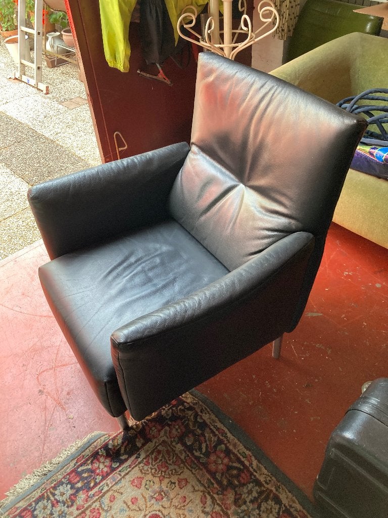 puntgave leren zetel, Huis en Inrichting, Fauteuils, Ophalen, 75 tot 100 cm, Zo goed als nieuw, 50 tot 75 cm