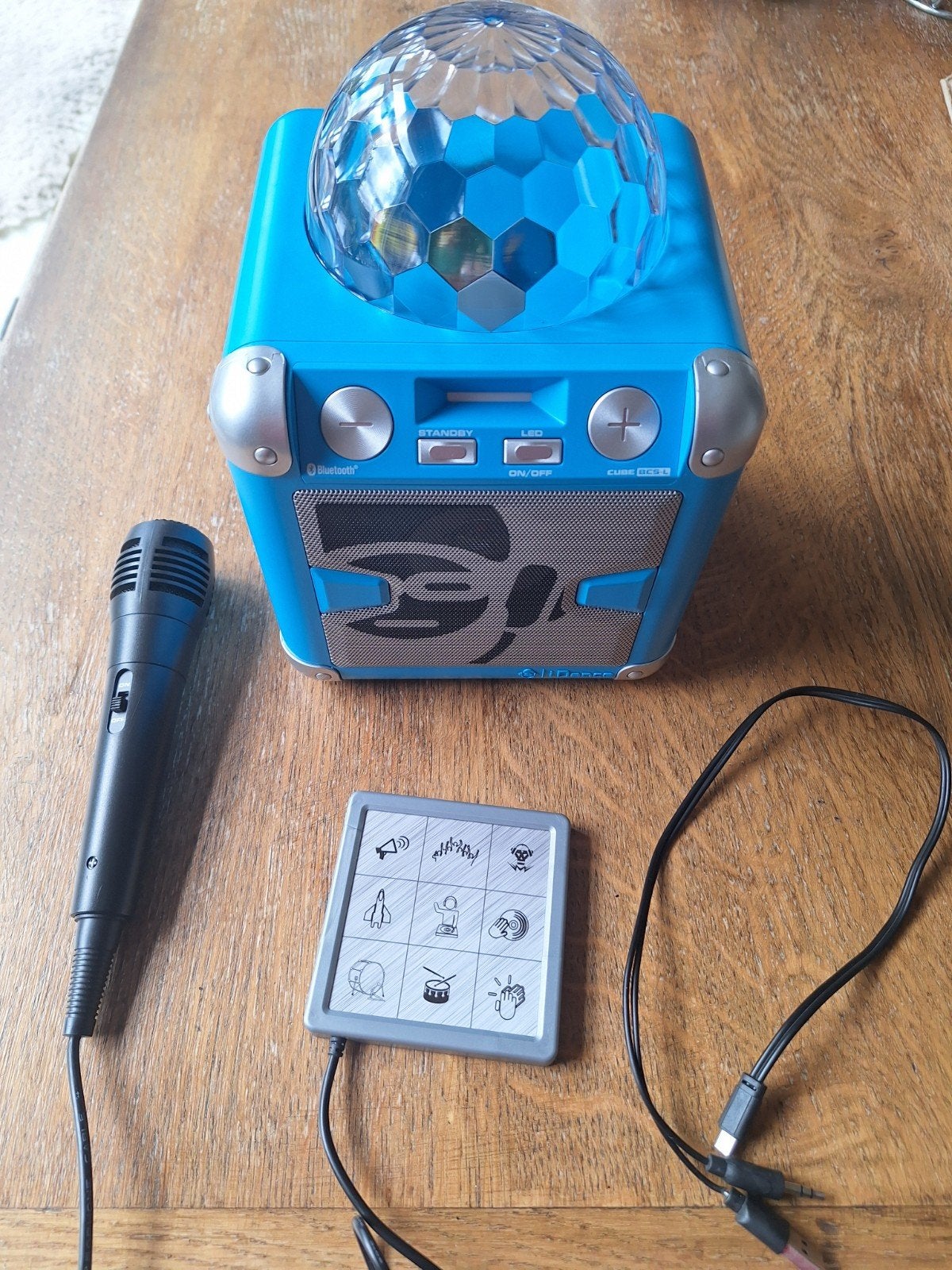 iDance Cube BCS-L Party Systeem met Microfoon en Licht, Ophalen of Verzenden, Zo goed als nieuw, Complete set
