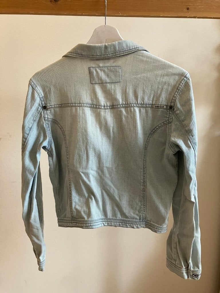 Vintage SPIJKERJASJE (mt 164/170) van Garcia Jeans Italy, Ophalen of Verzenden, Gedragen, Maat 34 (XS) of kleiner, Blauw