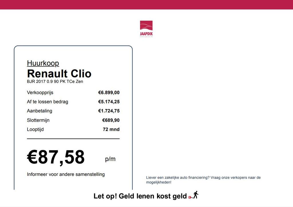 Renault Clio BJR 2017 0.9 90 PK TCe Zen NAVI | AIRCO | CRUIS, Voorwielaandrijving, 898 cc, Stof, Gebruikt