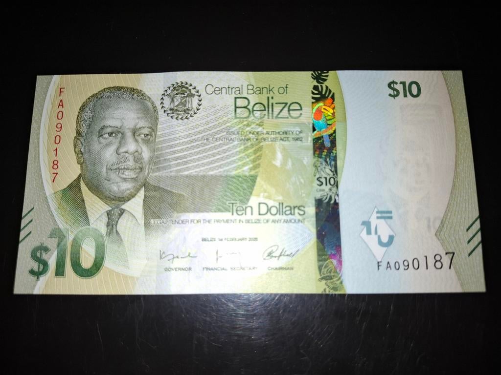### Belize 10 dollar 2025 ###, Postzegels en Munten, Bankbiljetten | Amerika, Ophalen of Verzenden, Midden-Amerika