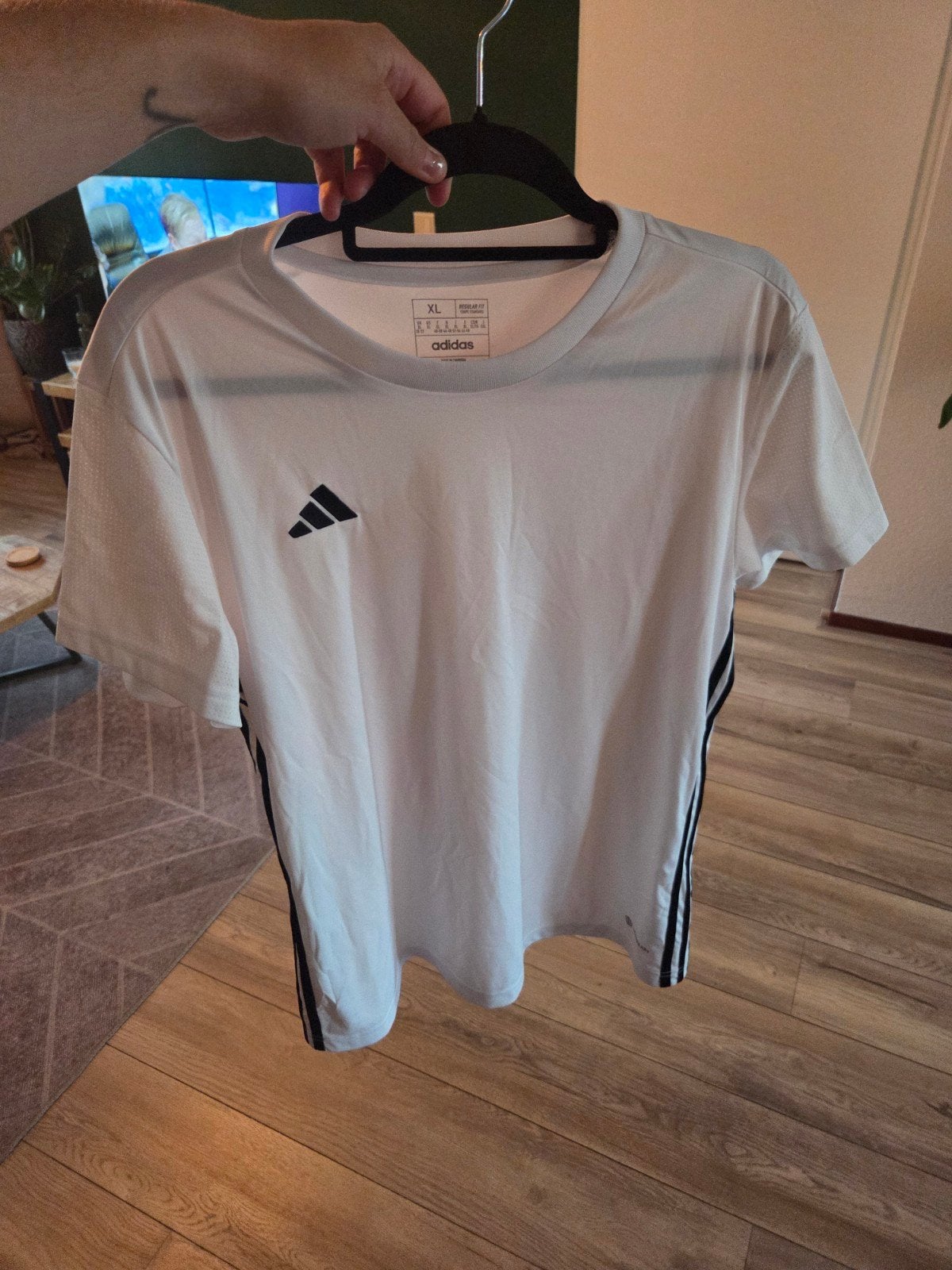 Adidas AEROREADY sportshirt wit/zwart - Maat XL, Adidas, Wit, Maat 46/48 (XL) of groter, Nieuw