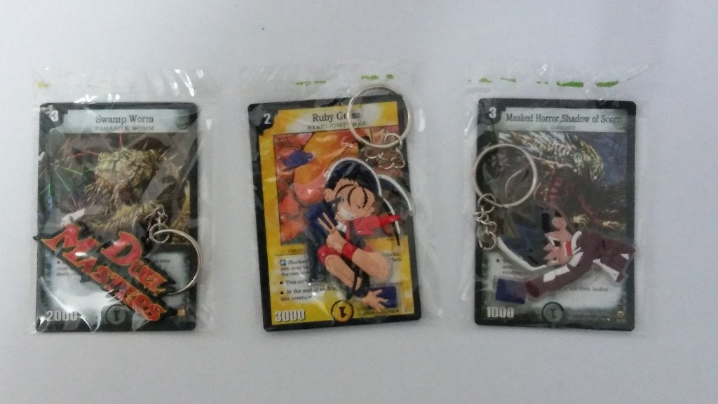 Duelmasters Duel Masters vintage sleutelhangers kaarten set, Ophalen of Verzenden, Zo goed als nieuw, Overige typen