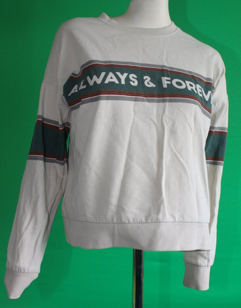 Longsleeve Clockhouse mt m beige met tekst, Maat 38/40 (M), Beige, Ophalen of Verzenden, Zo goed als nieuw
