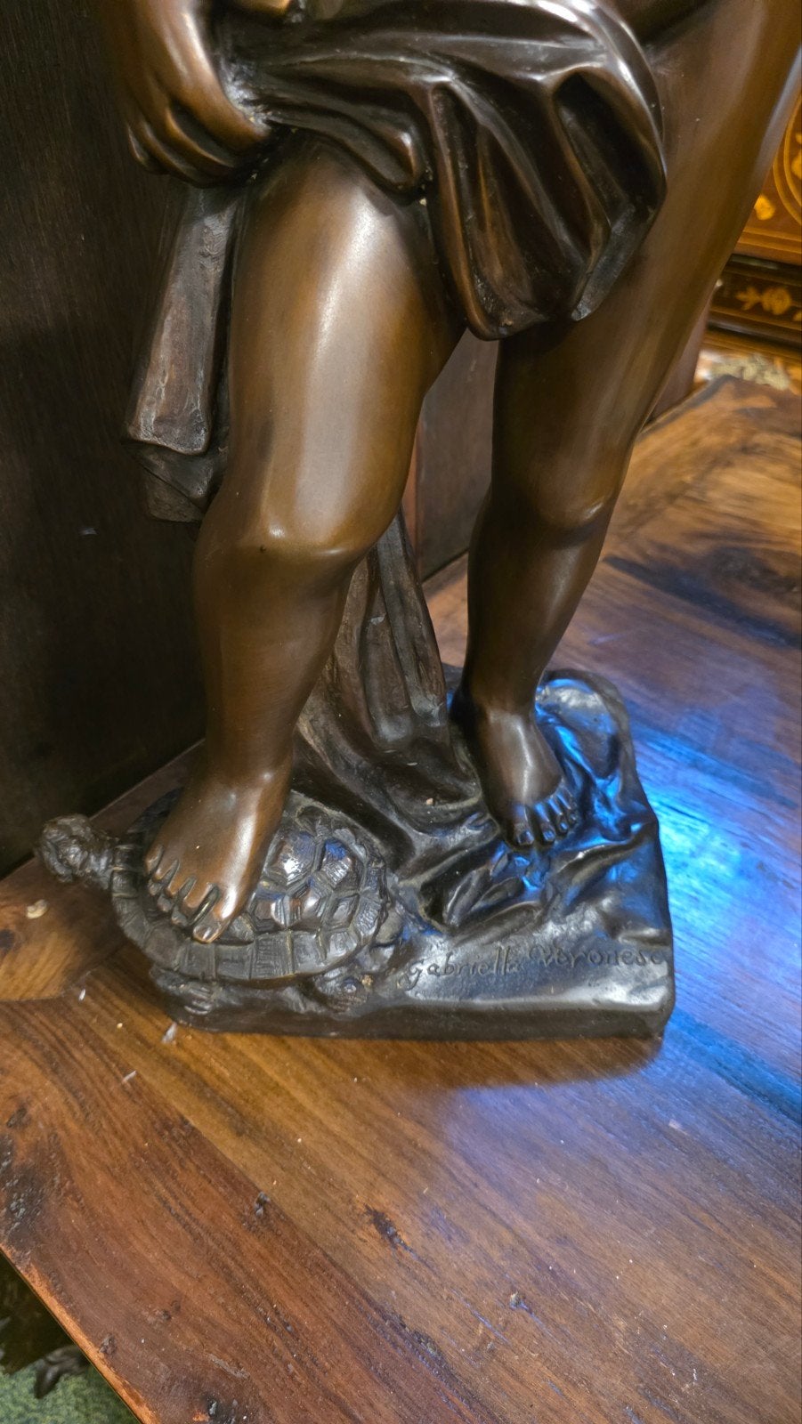 groot antiek bronzen beeld  80 cm, Ophalen