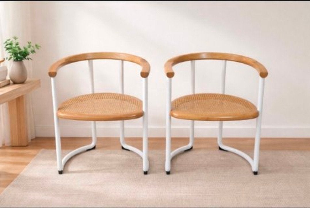 Ycami Achillea Stoelen (2) - Tito Agnoli - Hout, Metaal, Can, Gebruikt, Twee, Overige kleuren, Hout
