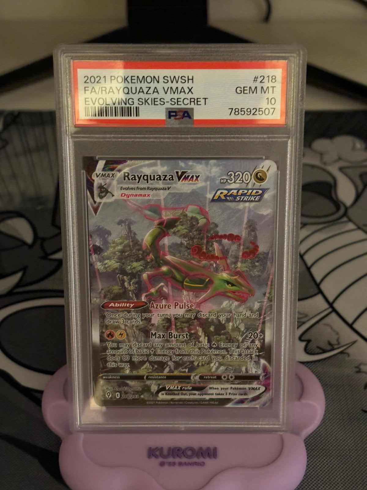 Rayquaza vmax PSA10, Hobby en Vrije tijd, Verzamelkaartspellen | Pokémon, Ophalen of Verzenden, Zo goed als nieuw