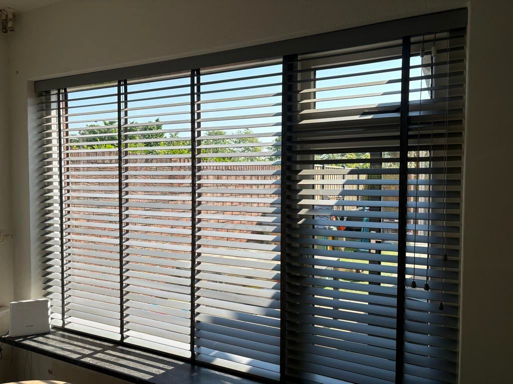 Houten Shutters Antraciet Grijs 237x155 cm, Ophalen, Gebruikt, 200 cm of meer, Grijs