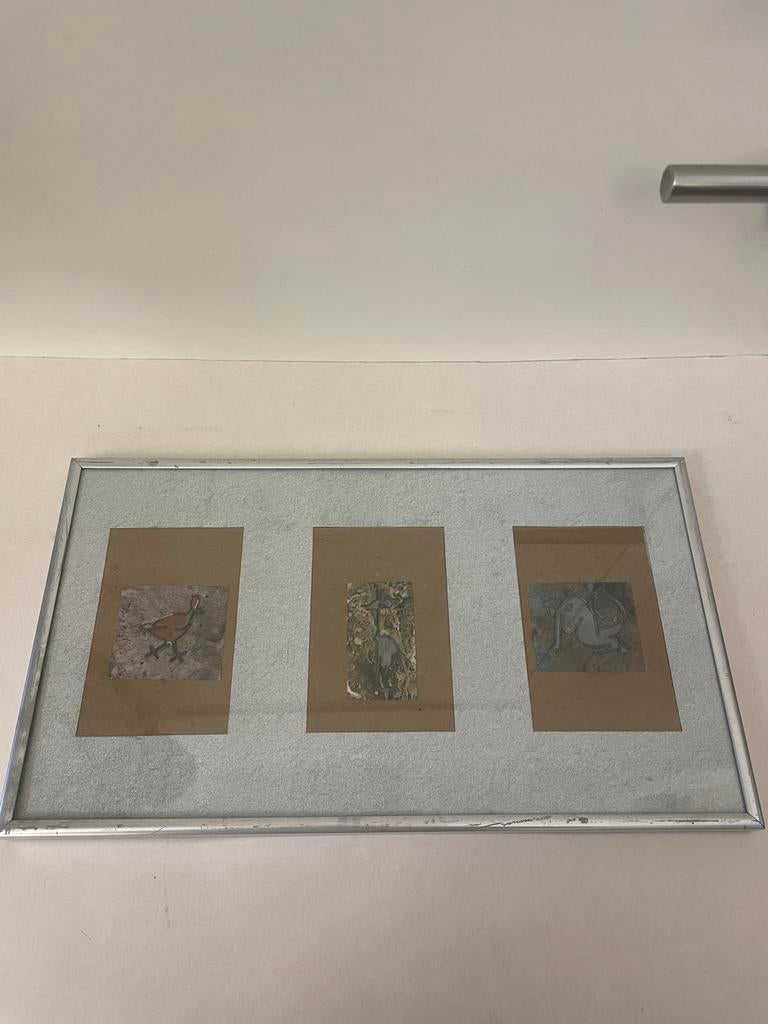 DOOS 3 - Zeer uniek schilderij ( aquarel en looddraadjes ), Ophalen of Verzenden, Gebruikt, Overige typen