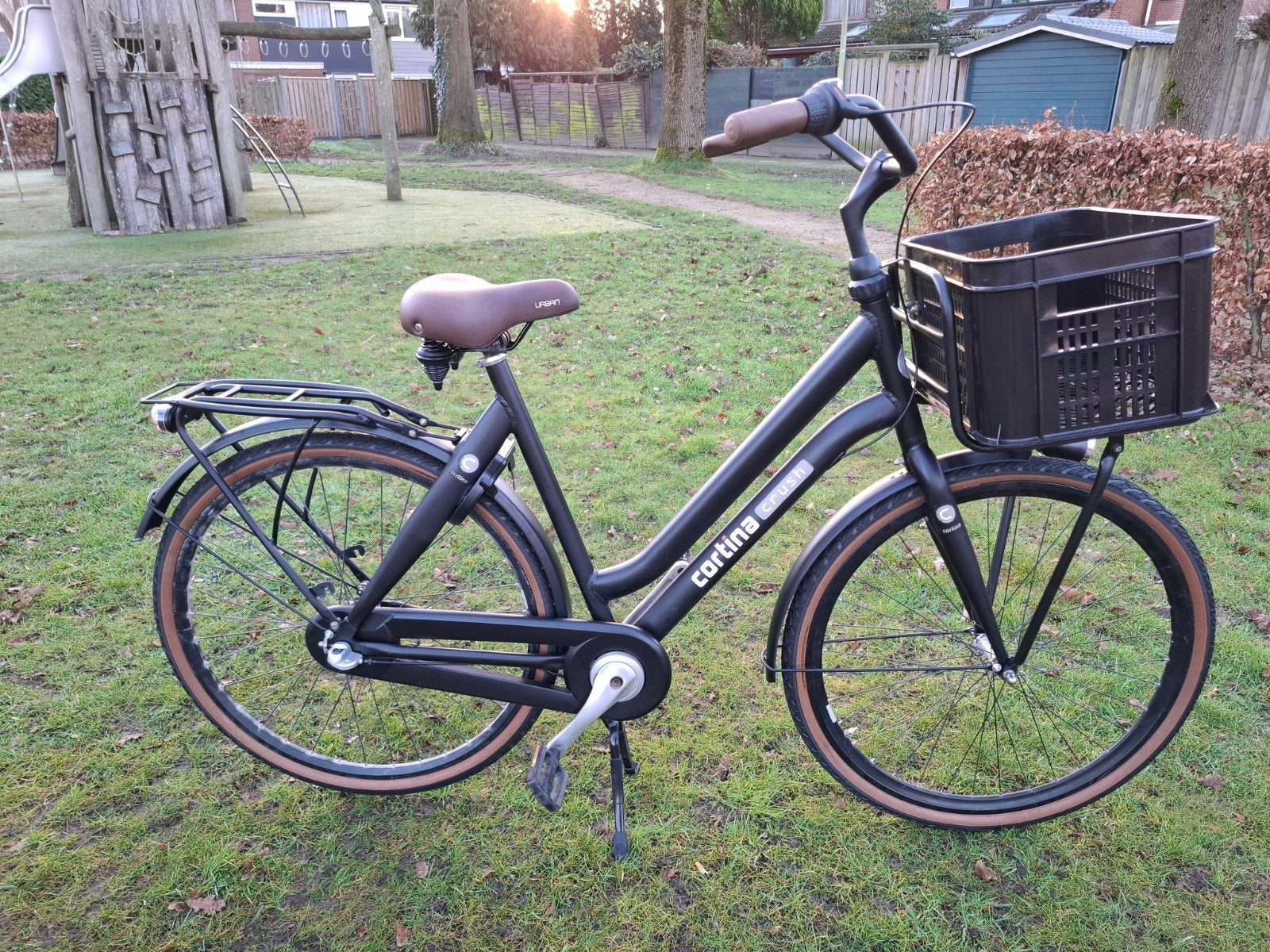 ZWARTE CORTINA CRUSH, 57CM, 3 VERSNELLINGEN.NW.BANDEN, Fietsen en Brommers, Overige merken, Versnellingen, Zo goed als nieuw, 56 cm of meer