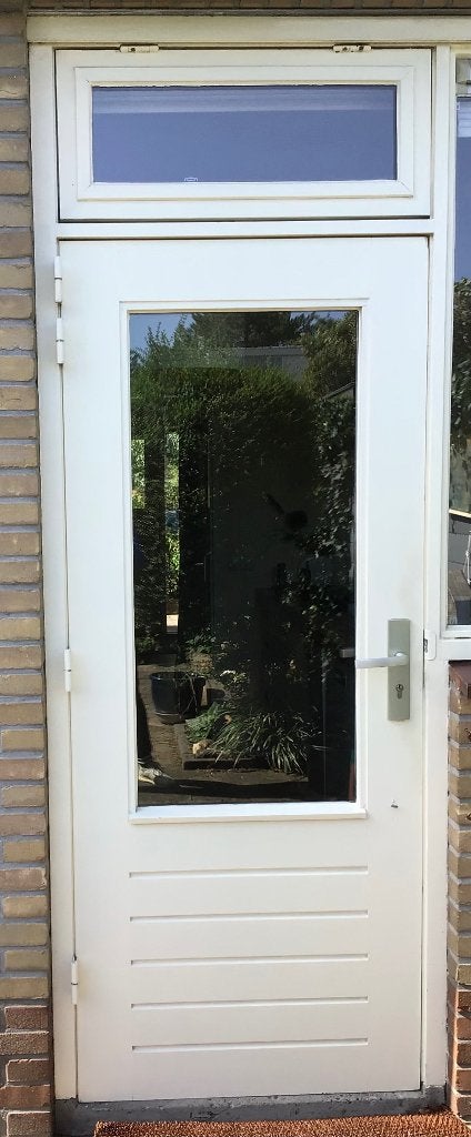 201H 82,5B Hardhouten buitendeur 3p- sluiting, cilinder, Ophalen, Gebruikt, 80 tot 100 cm, Buitendeur