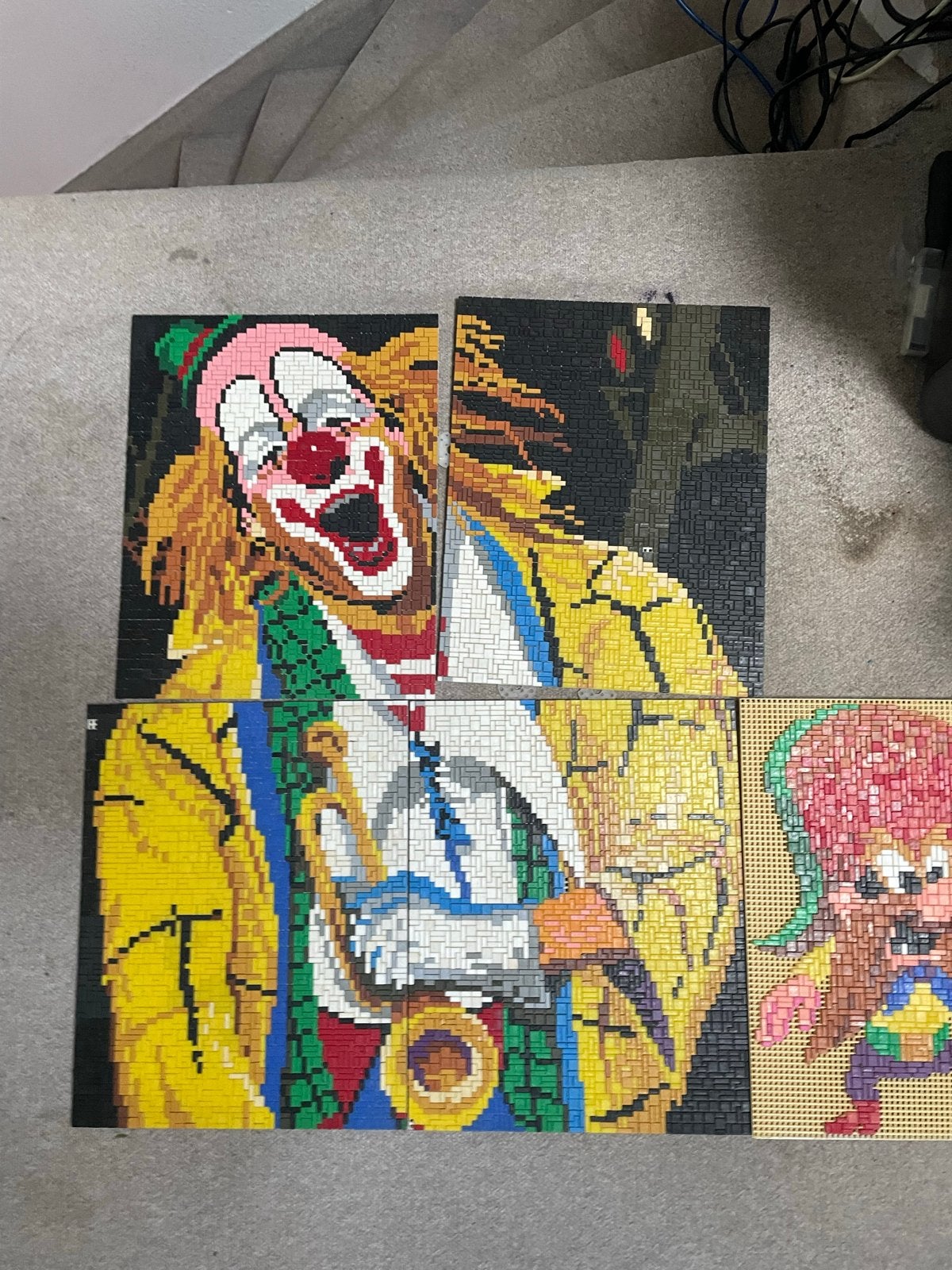 Grote mozaïek clown en figuur van bouwstenen, Kinderen en Baby's, Ophalen of Verzenden, Zo goed als nieuw, Overige merken