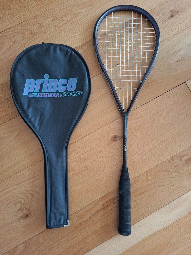 Prince Extender Pro Comp Squash Racket met hoes, Gebruikt, Alle leeftijden, Overige typen, Ophalen of Verzenden