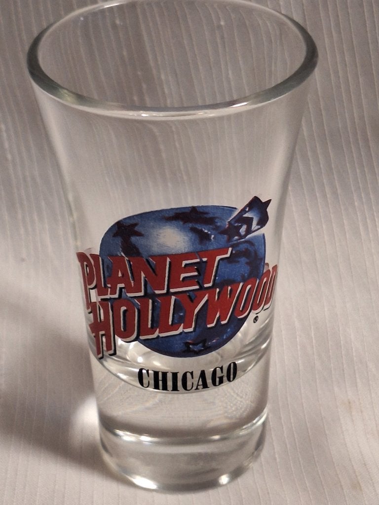 PLANET HOLLYWOOD Chicago glaasje, Ophalen of Verzenden, Zo goed als nieuw, Borrel- of Shotglas