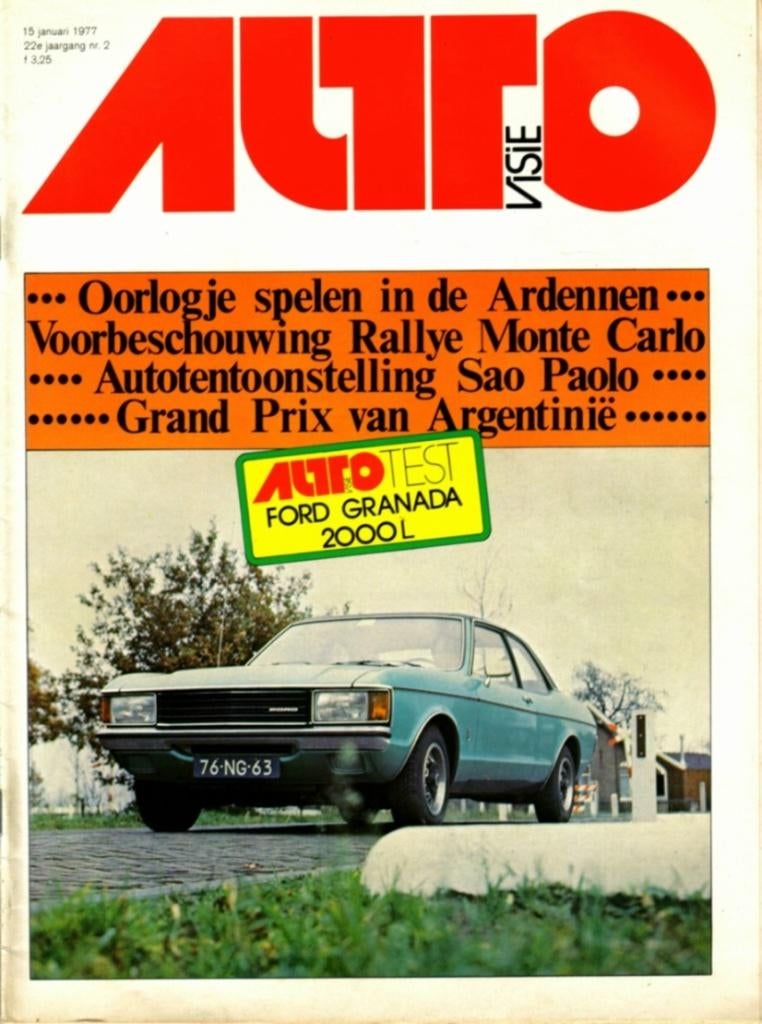 Autovisie test Ford Granada 2000 L Januari 1977, Ophalen of Verzenden, Gelezen, Ford