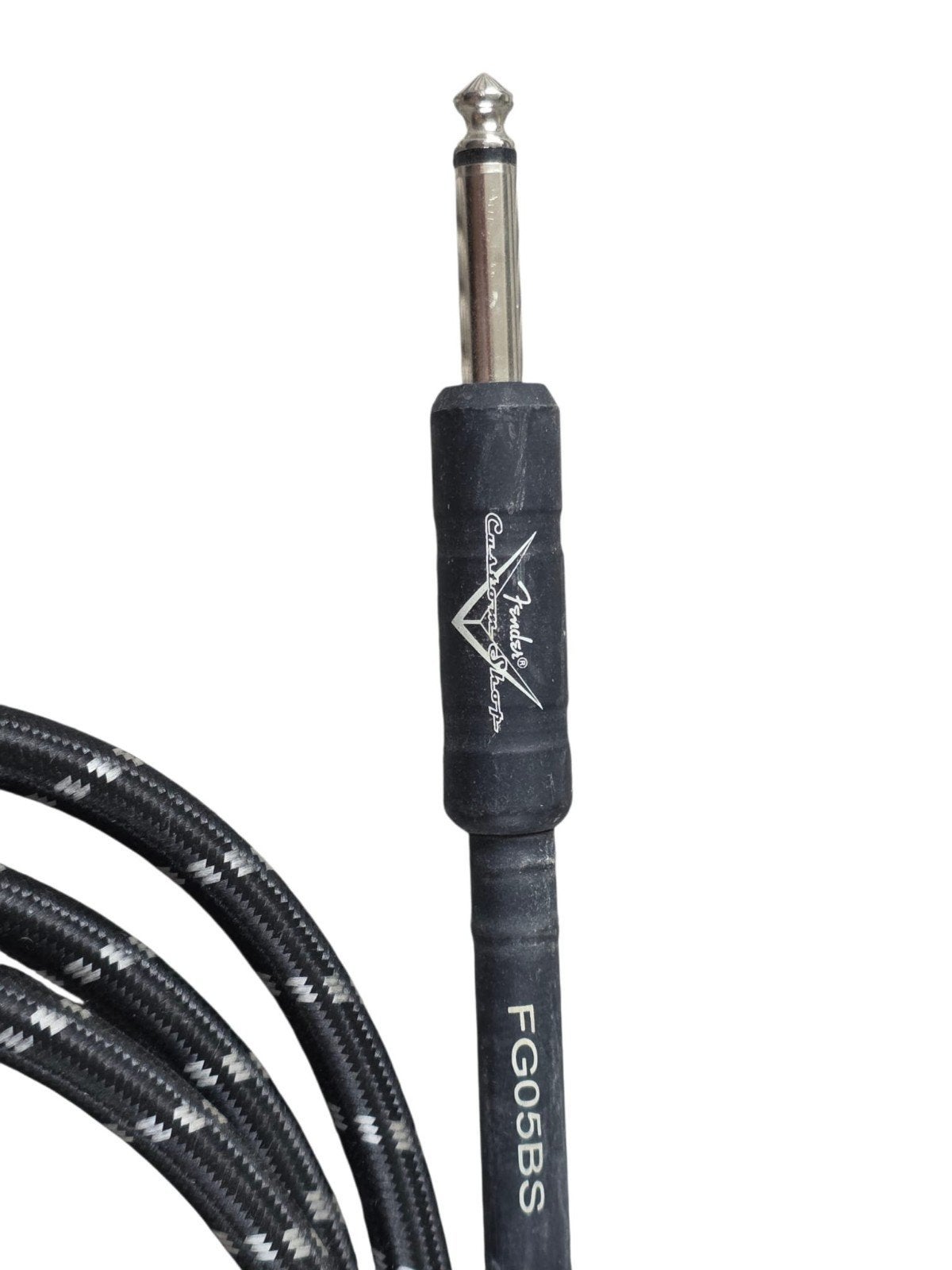 Fender FG05BS Instrumentkabel - Zwart/Wit Gevlochten, Ophalen