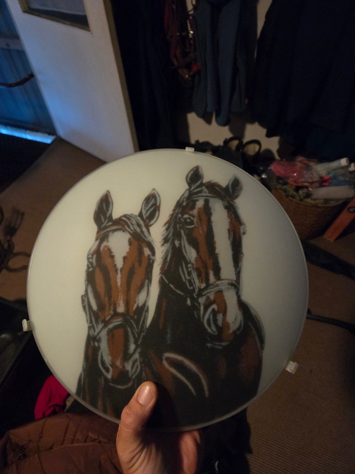 Muurlamp met Paardenprint, Huis en Inrichting, Ophalen of Verzenden, Gebruikt, Kunststof, Meerkleurig