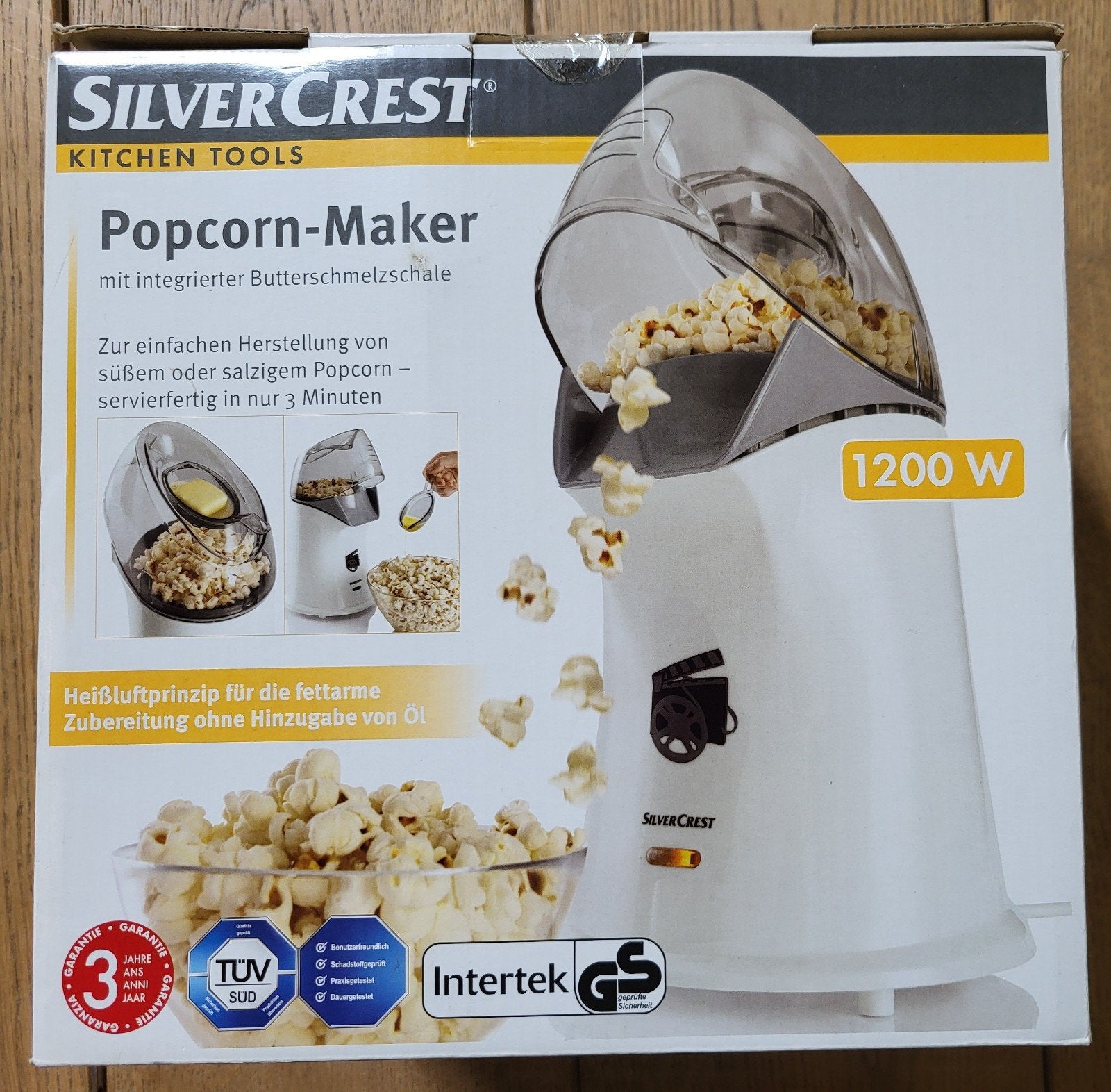 NIEUW! Silvercrest Popcornmaker (1200W) - Ongeopend in doos!, Overige typen, Ophalen of Verzenden, Nieuw