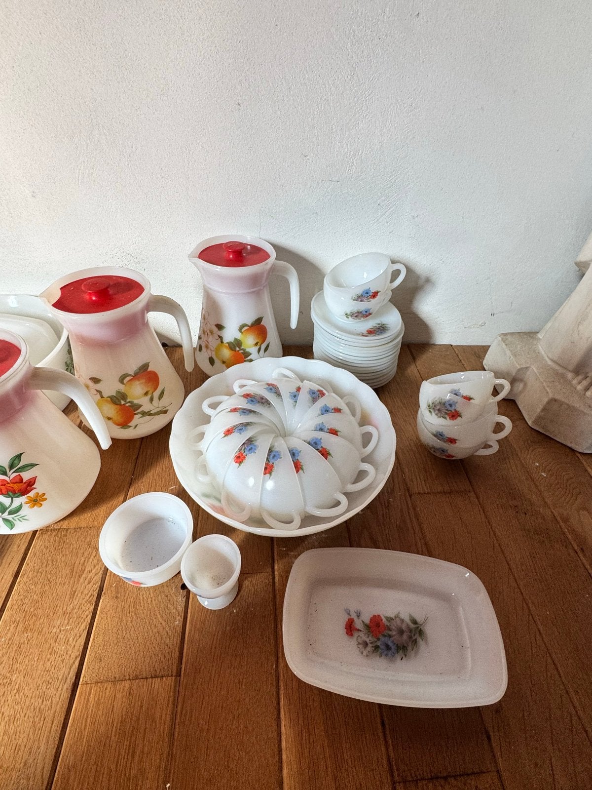 Grote set Arcopal opaline glas servies - diverse patronen, Ophalen of Verzenden