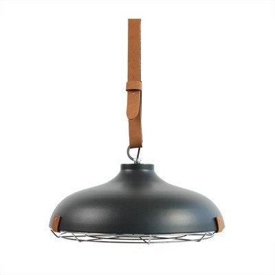 2x Zuiver Cinto 51cm hanglamp - Zwart met leer, Huis en Inrichting, Ophalen, Modern, Industrieel, E27 (groot), Zo goed als nieuw