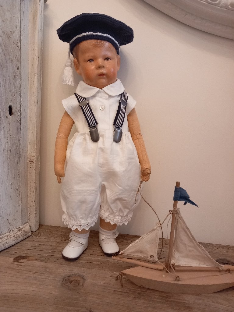 Vintage poppen matrozen pakje.6 delig, Verzamelen, Poppen, Ophalen of Verzenden, Zo goed als nieuw, Kleertjes