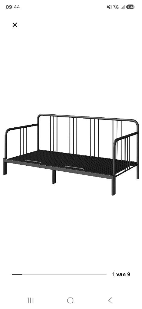 Slaapbank IKEA FYRESDAL, Ophalen, Zwart, Tweepersoons, Zo goed als nieuw
