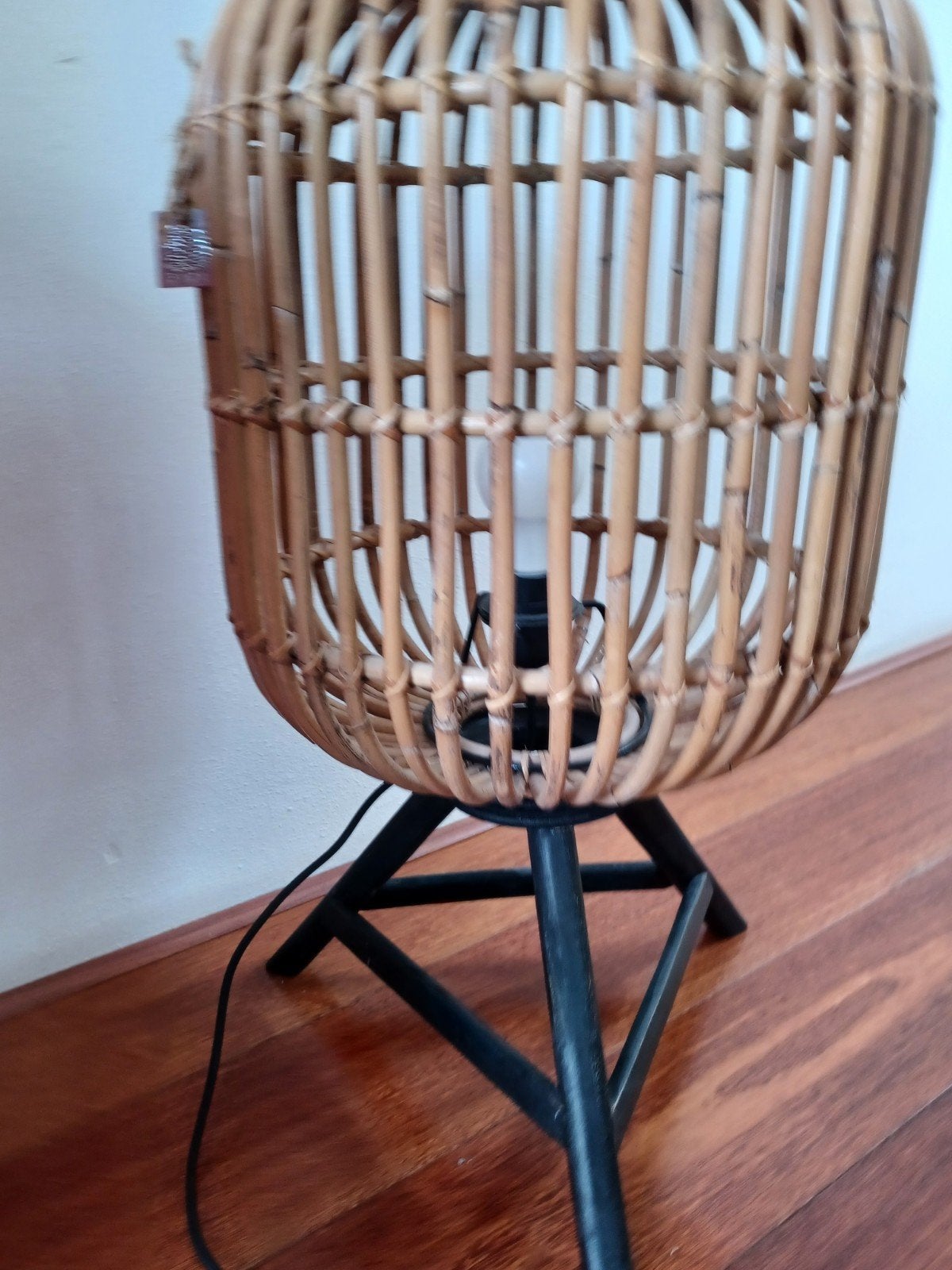 Rotan tafellamp - sfeervolle verlichting, Ophalen, 50 tot 75 cm, Bohemian, Scandinavisch, Zo goed als nieuw