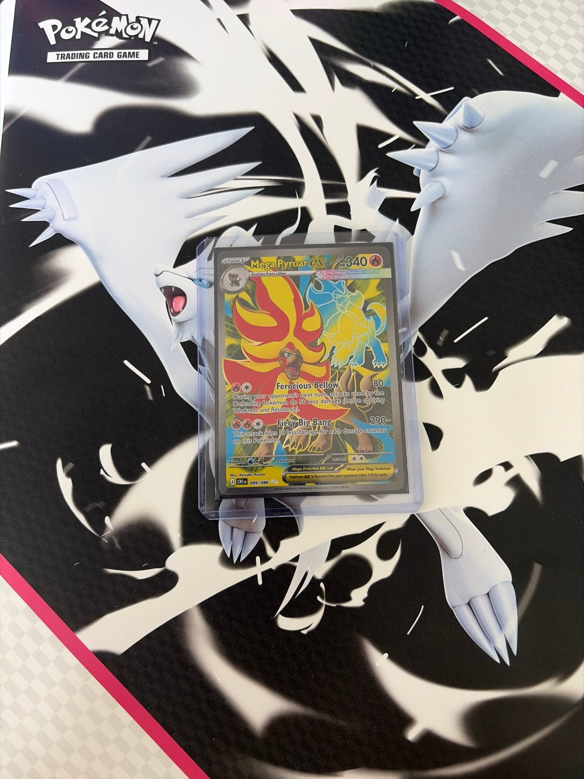 Pokémon Mega Pyroar EX 340/066 Kaart, Ophalen of Verzenden, Zo goed als nieuw, Losse kaart