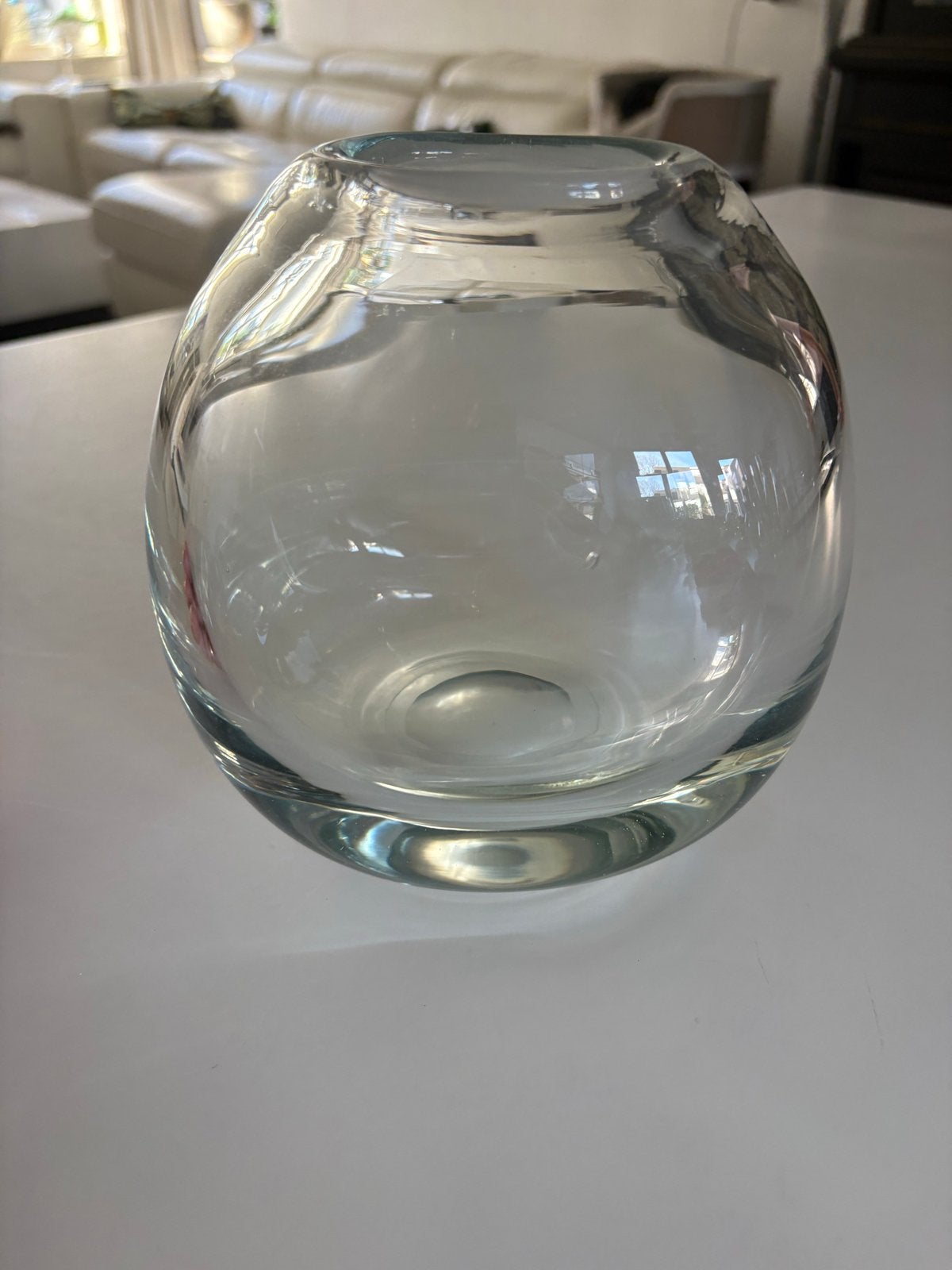 Zware handgemaakte Glazen vaas - Modern design, Ophalen of Verzenden