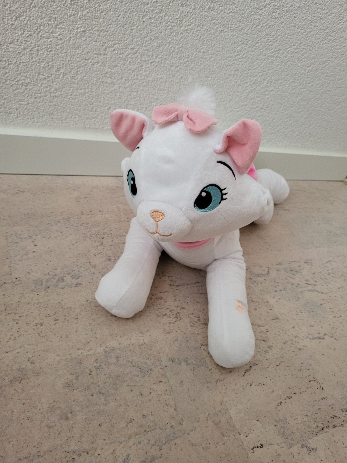 Disney Marie Kat Knuffel - Aristokatten - Met Geluid, Kinderen en Baby's, Disney, Ophalen of Verzenden, Zo goed als nieuw, Wit