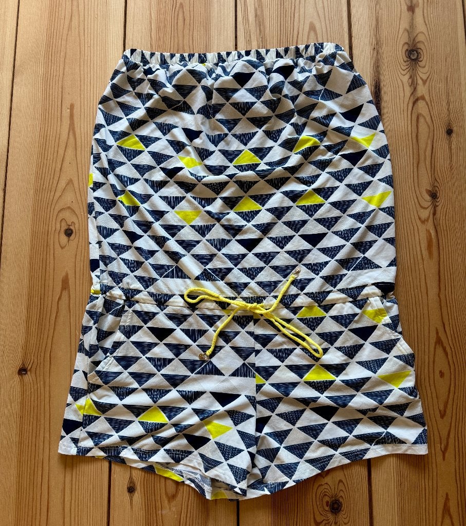 Tommy Hilfiger Jumpsuit - Wit Geel Zwart - Medium / 36 38, Maat 38/40 (M), Zwart, Ophalen of Verzenden, Zo goed als nieuw