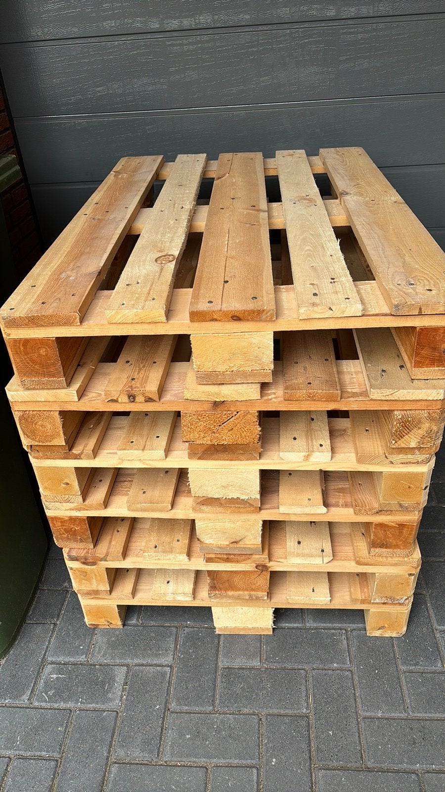 Europallets 6 stuks , bedbodem, DIY, gratis, Ophalen, Zo goed als nieuw, 50 mm of meer, Pallet