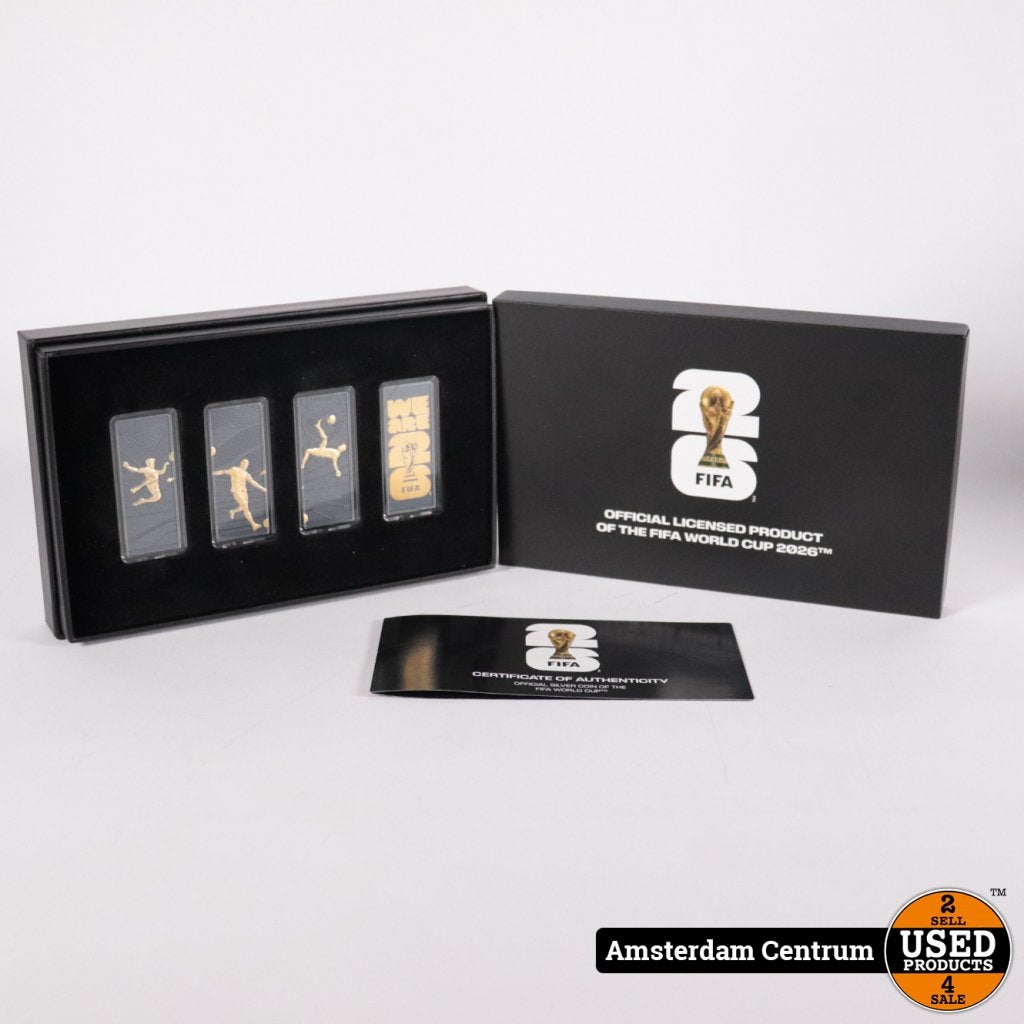 FIFA 26 Set 4x1 Oz Silver Bar 5$ Samoa 2026, Diversen, Overige Diversen, Gebruikt