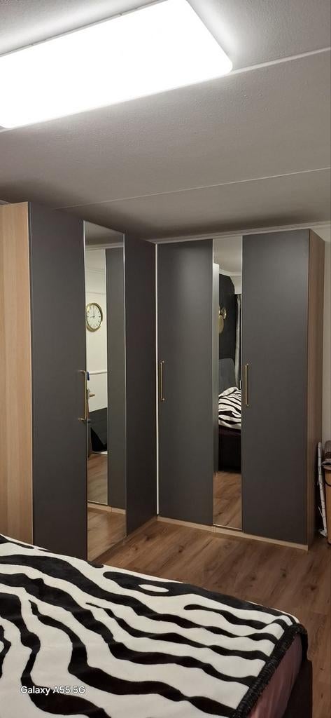 ikea kledingkast met hoek donker grijs, Ophalen, Nieuw, Tweepersoons