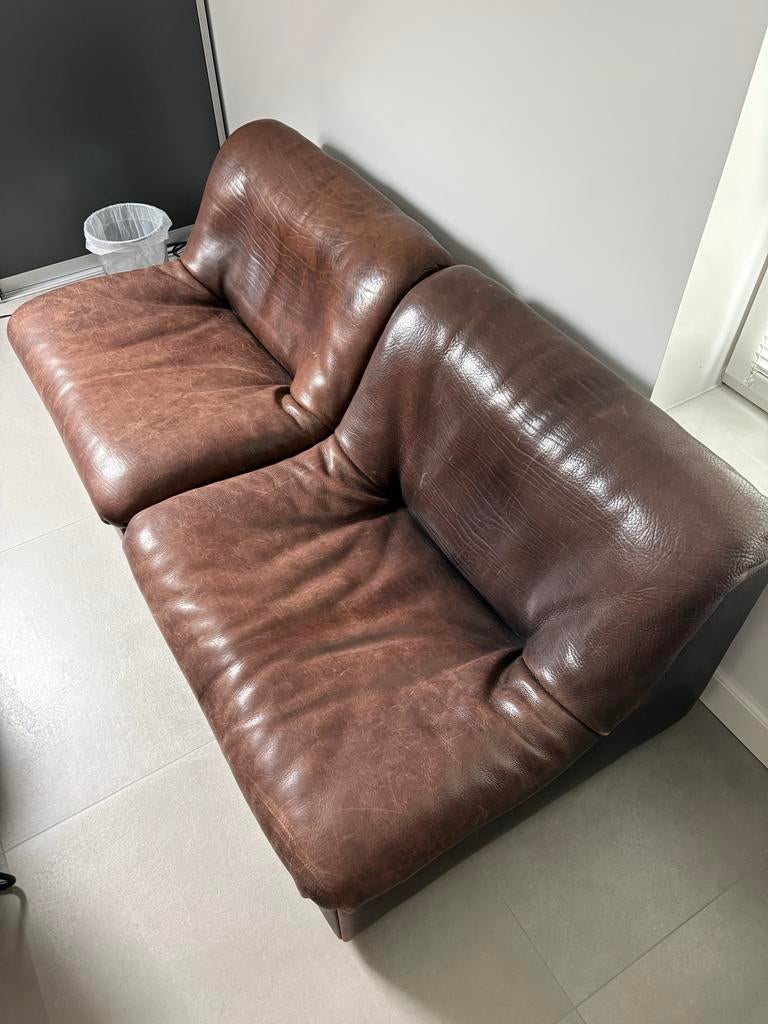 2 DeSede ds46 fauteuils, echt buffelleer, originele staat, Huis en Inrichting, Ophalen, Gebruikt, Leer, 75 tot 100 cm
