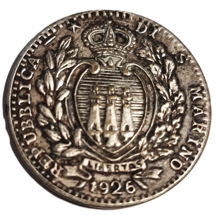 Penning: San Marino zilveren 10 Lire 1926, Postzegels en Munten, Penningen en Medailles, Ophalen of Verzenden, Zilver, Buitenland