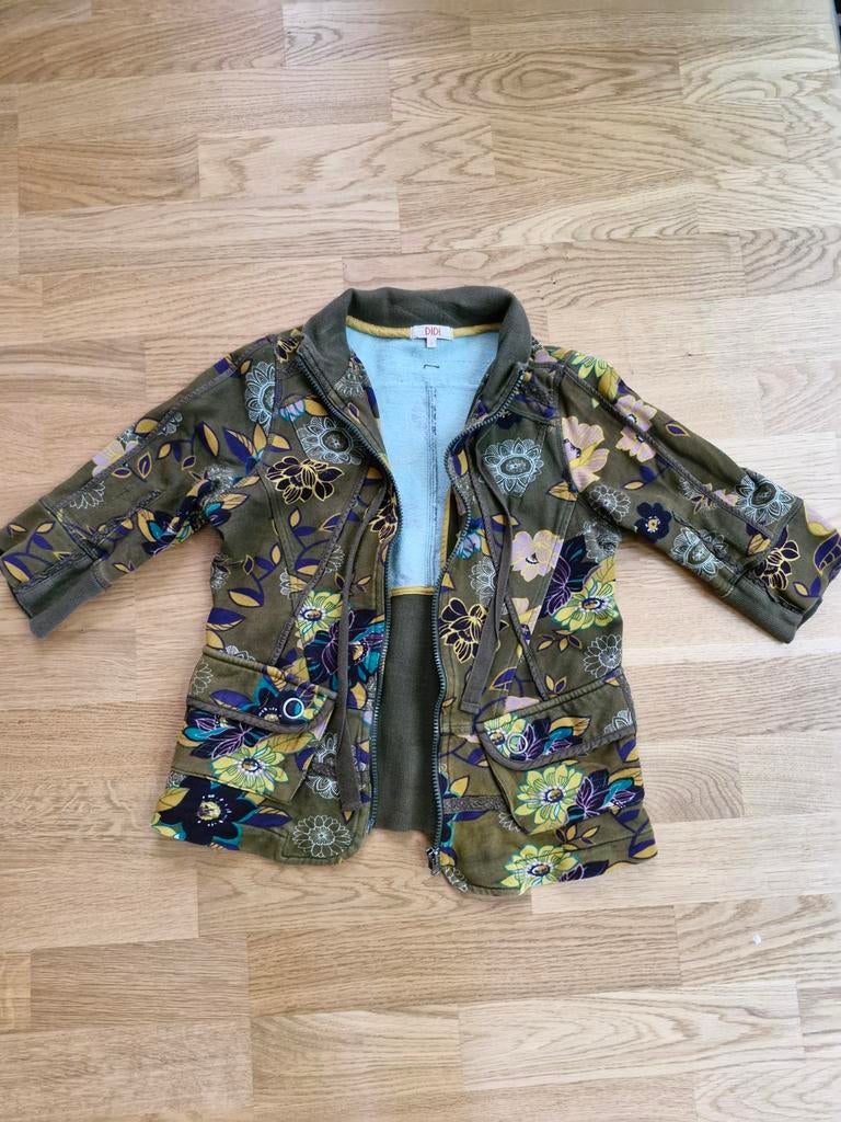 Prachtig groen Didi katoenen vestje met bloemen maat S, Kleding | Dames, Ophalen of Verzenden, Zo goed als nieuw, Groen