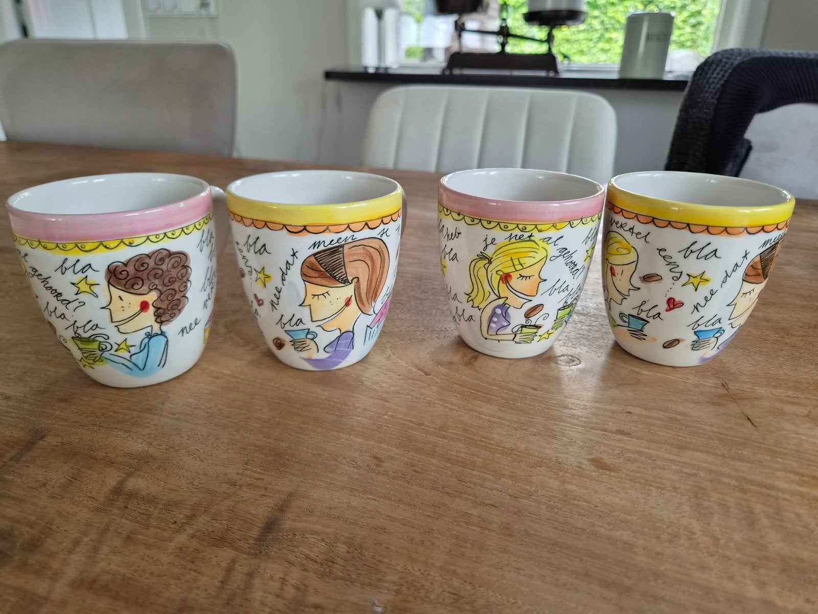 4 Blond Amsterdam koffiebekers - Bla Bla serie, Ophalen of Verzenden, Aardewerk